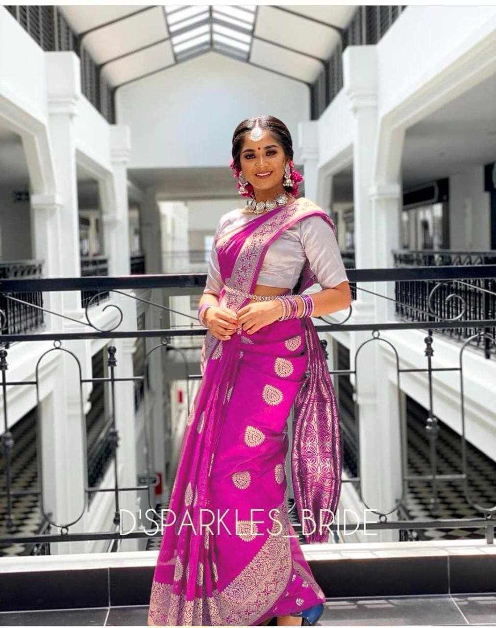 Sympy Pink Soft Lichi Sik Saree