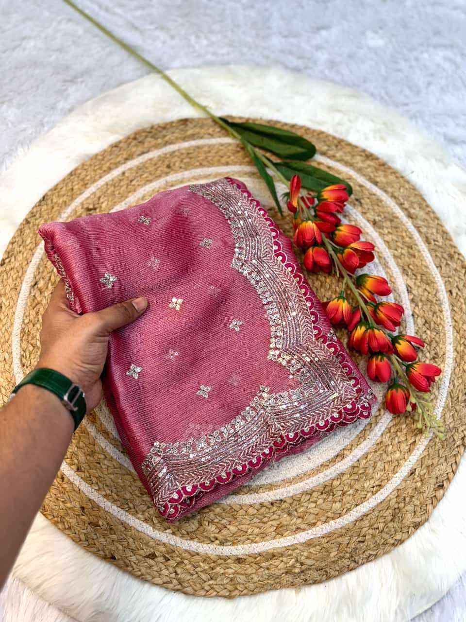 Sympy Sitara Rani Thread Embroidery Beautiful Saree