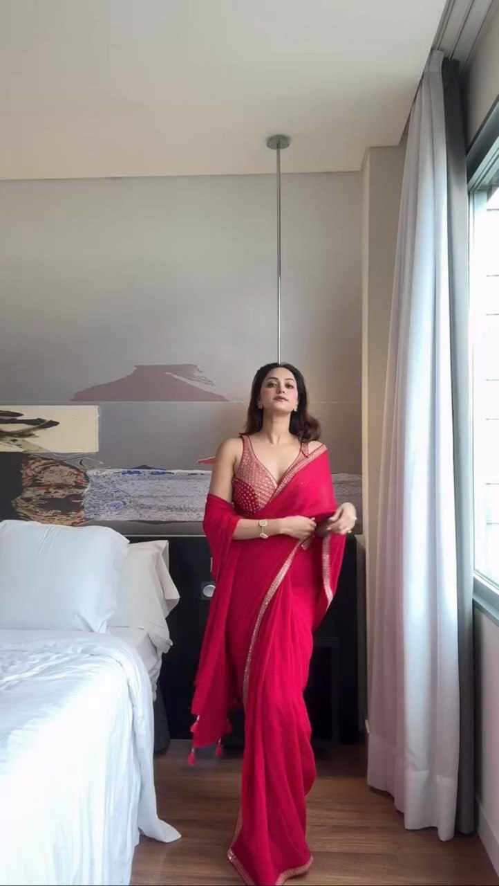 Sympy Red Beautiful Designer Saree