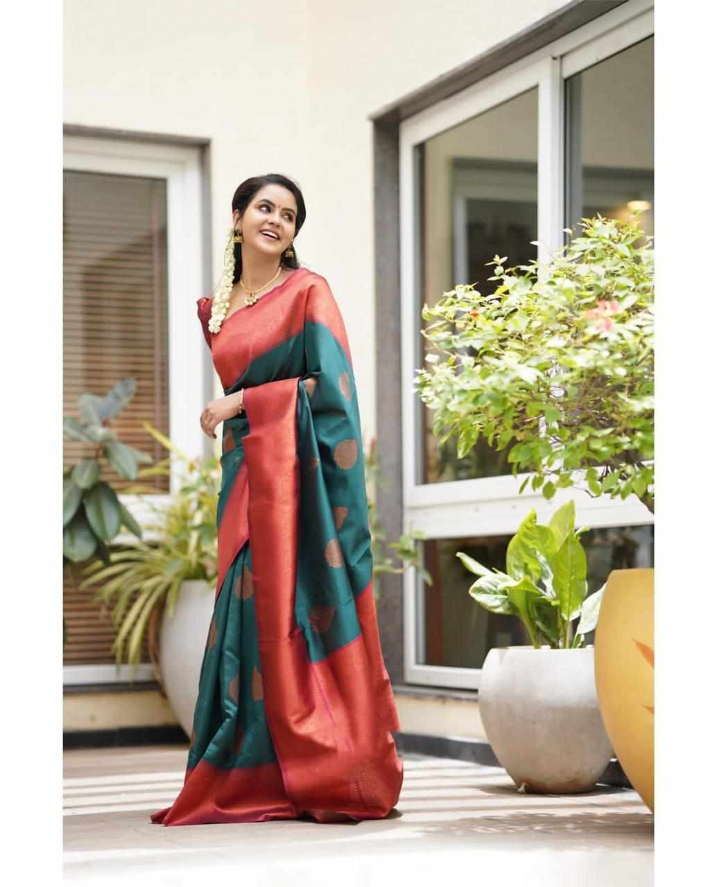 Sympy Soft Lichi Silk Beautiful Rich Pallu Saree