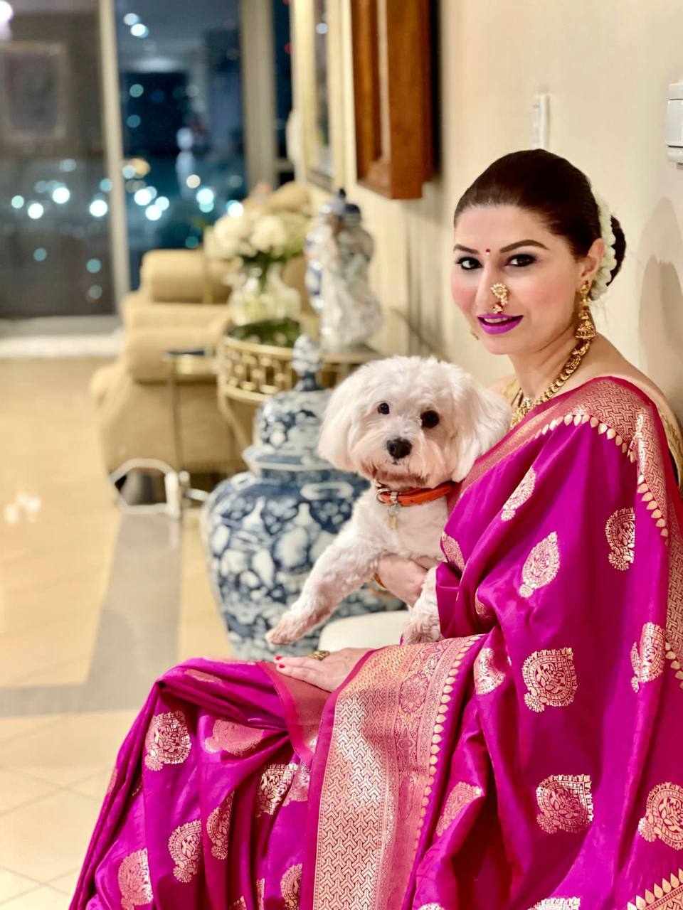 Sympy Pink Soft Lichi Silk Saree