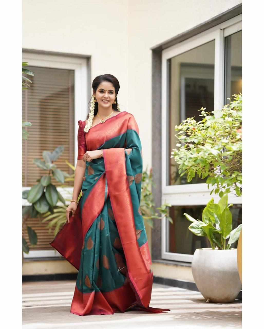 Sympy Soft Lichi Silk Beautiful Rich Pallu Saree