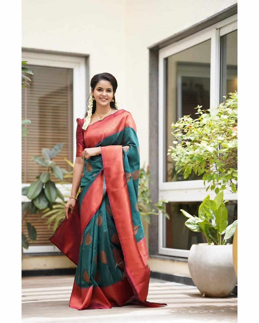 Sympy Soft Lichi Silk Beautiful Rich Pallu Saree