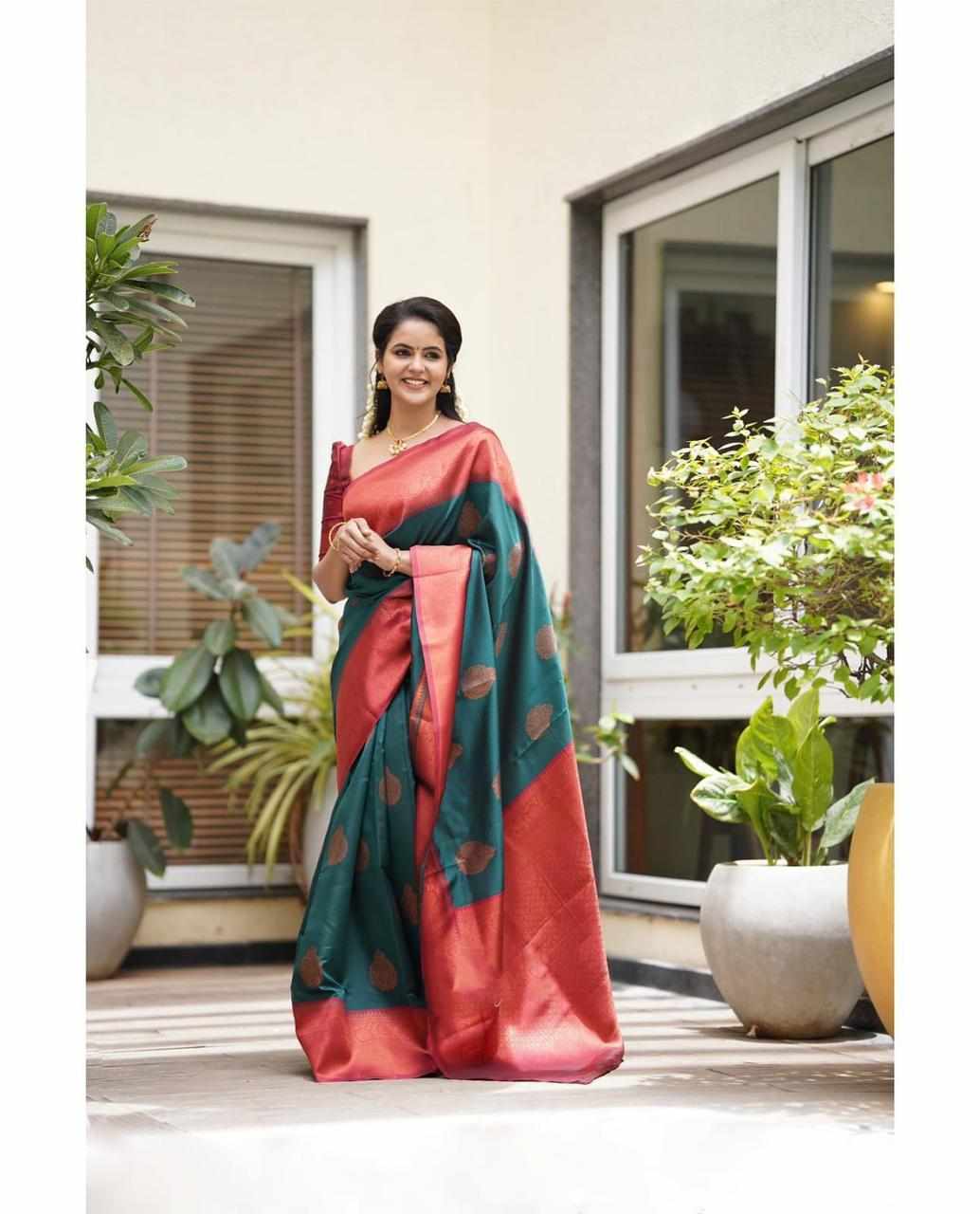 Sympy Soft Lichi Silk Beautiful Rich Pallu Saree