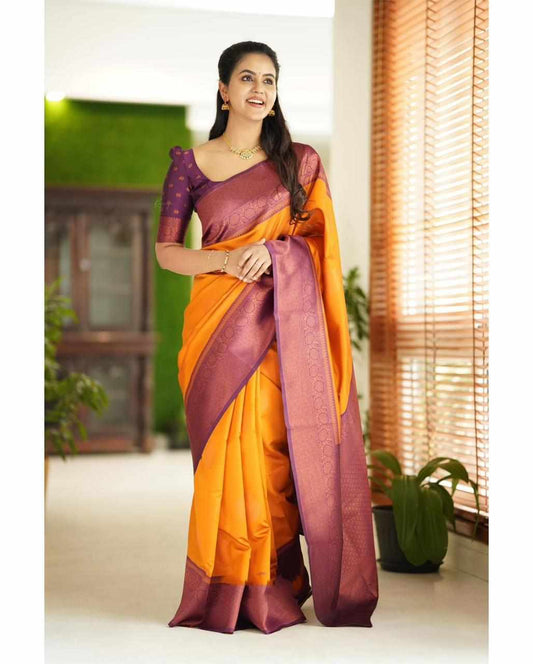 Sympy Soft Lichi Silk With Jacquard Border Saree